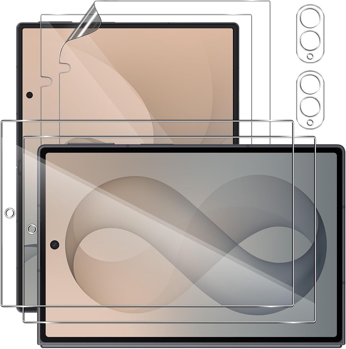 Beschermfolie voor Samsung Galaxy Z Fold 8/Z Fold8 5G, beschermfolie + achterkant pantserglas + camerabeschermfolie, flexibel TPU + 9H gehard anti-luchtbellen, volledige afdekking