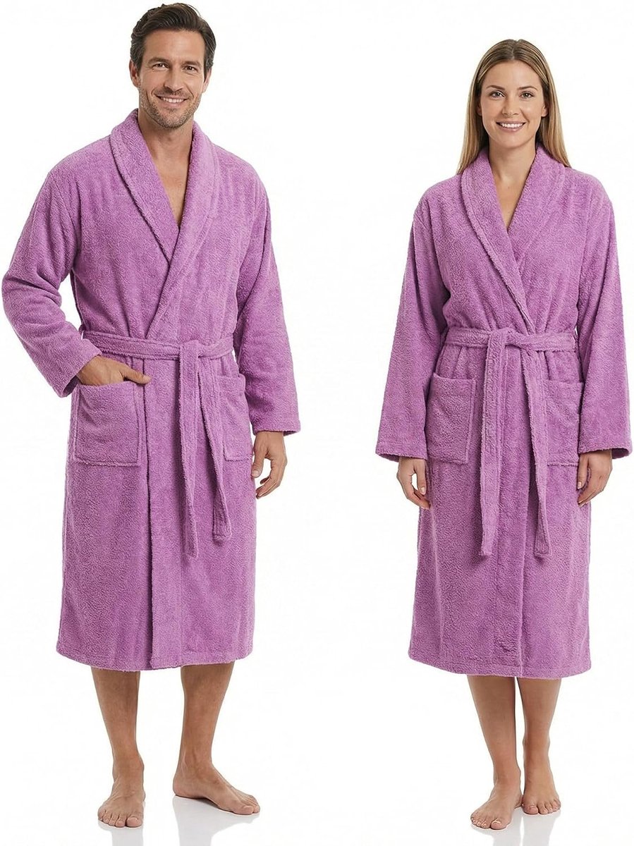 Badjas, uniseks, 100% katoen, Oeko-Tex, badjas voor dames en heren, Amerikaanse badstof, 420 g/m², zacht en zeer absorberend