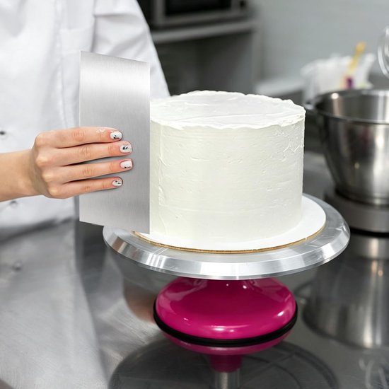 taartschraper, roestvrij staal, taartschraper, taartschraper, taartschraper, taartaccessoires voor het gladmaken van botercrème voor taarten, mousse, botercrème, taartdecoratie, 3 stuks — afbeelding 3