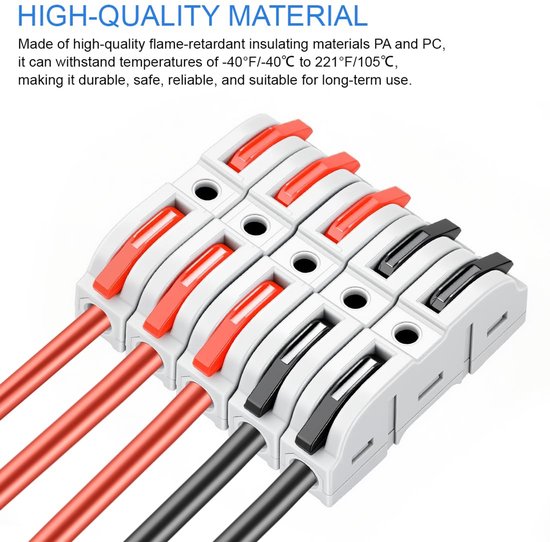 Elektrische blokken 28-12 AWG splicing kabel connector 600 V 32A voor Circuit Inline DIY — afbeelding 3