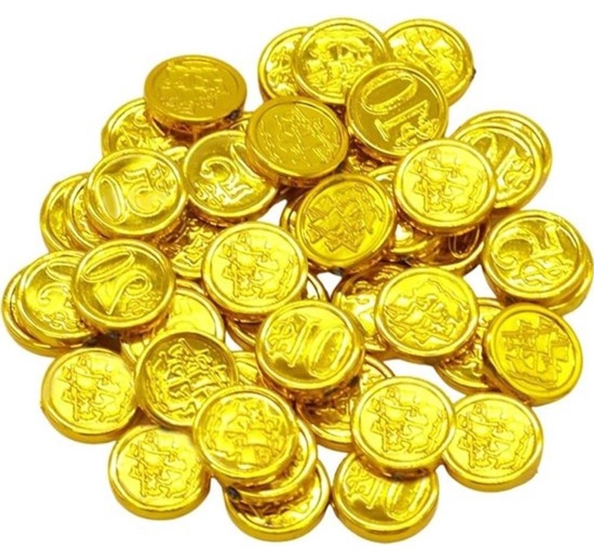 Gouden Munten - Speelgeld Piraten - Feestdecoratie - Ruime Hoeveelheid - 48 Stuks - Goud