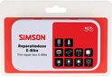 Simson Reparatiedoos E-Bike bandenplakset met icoontjes van de inhoud.