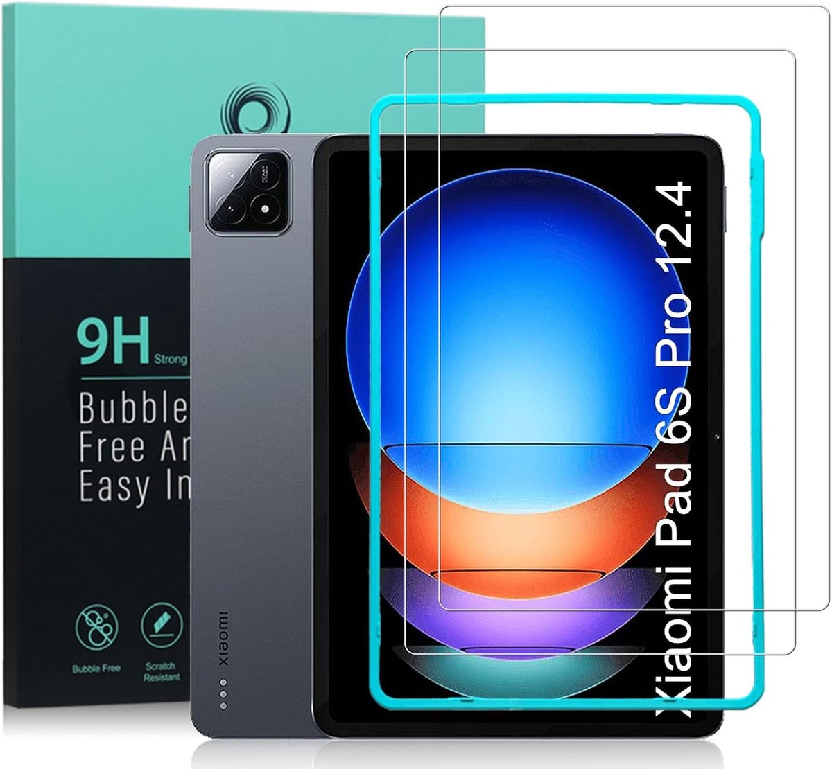 2-pack screenprotector voor Xiaomi Pad 6S Pro 12.4",9H hardheid gehard glas, antikras