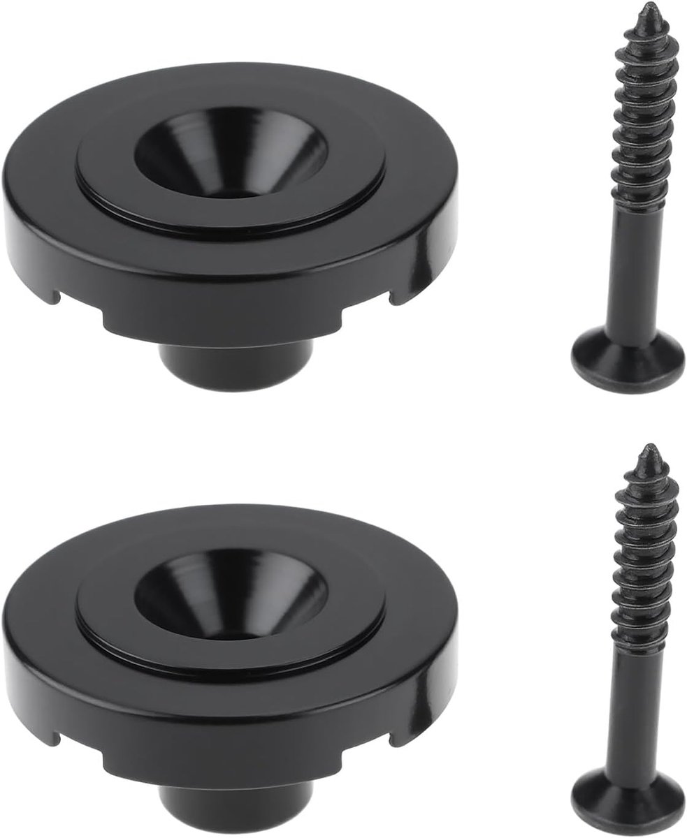 2 Stks Slotted String Retainer Guide Compatibel met Fender Precision Jazz Stijl Basgitaren, Zwart