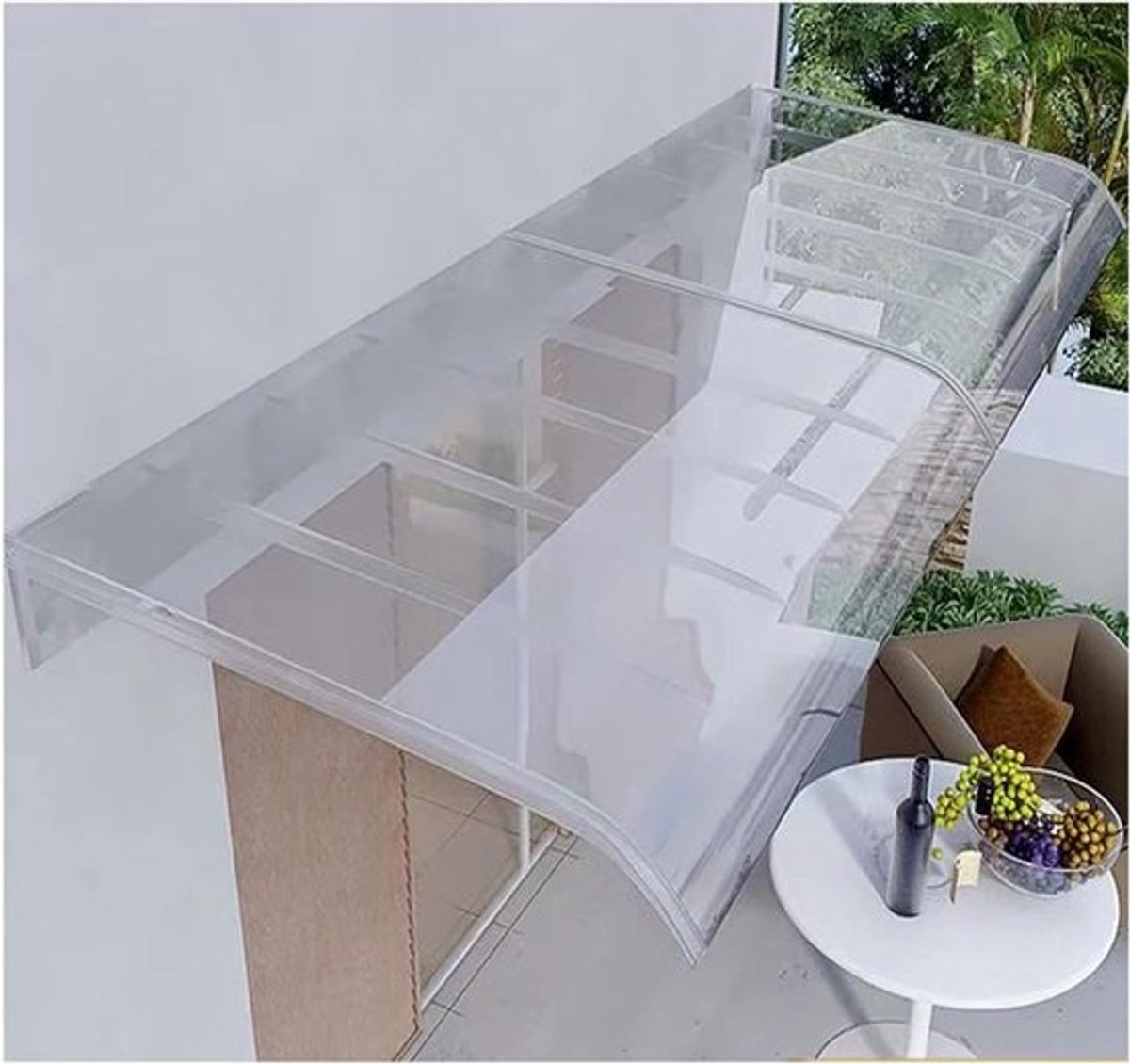 Deurluifel Polycarbonaat - Zonnekap Regenkap - Buitenbescherming - UV-bescherming - 50 x 280 cm - Transparant