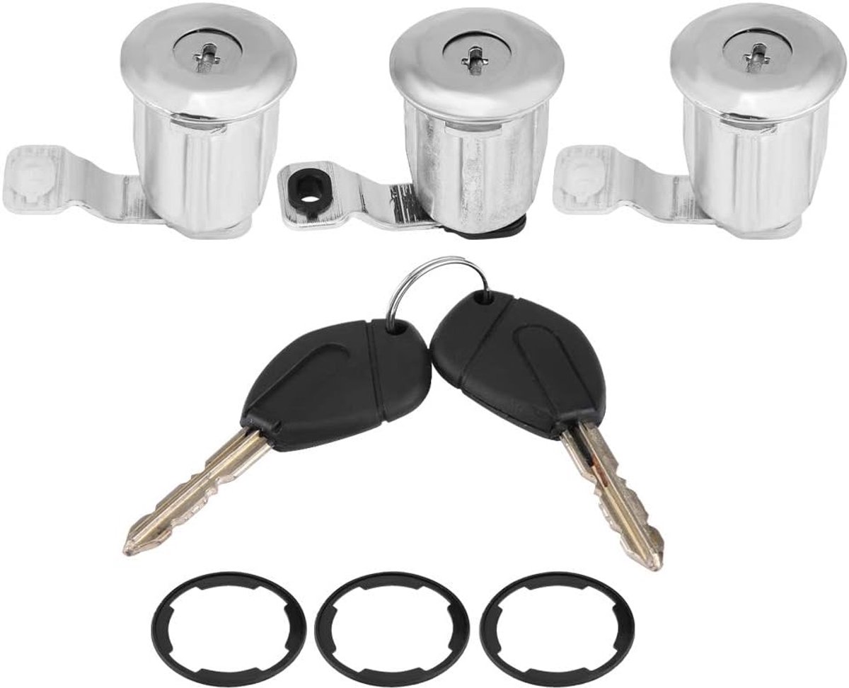 Dailygoods- Deurslotset Professioneel Ontwerp - 3 Cilindersloten - Duurzaam Materiaal - Eenvoudige Installatie - Aantrekkelijke Zilverkleur - Deurslot