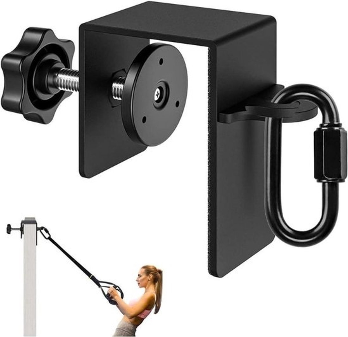 Deuranker Set - Fitness Anker - Kracht Training - Stalen Constructie - 500 Lbs Draagvermogen - Zilver