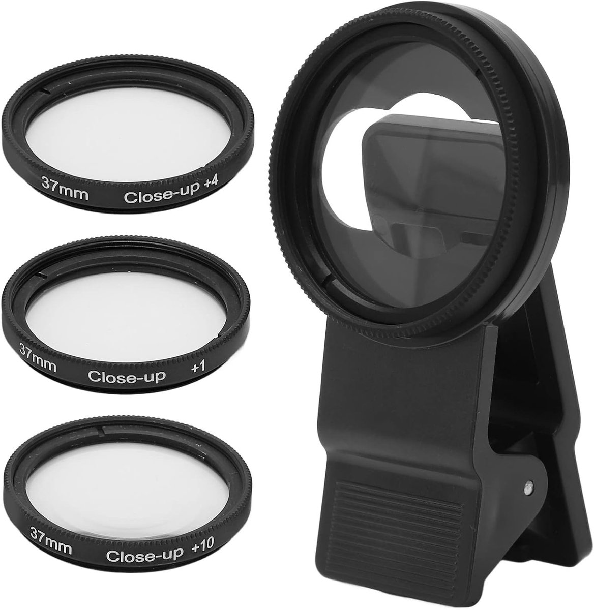 Dailygoods- Close-up Filterset 37 mm - 4-delige Filterset - Macrofilter +1/+2/+4/+10 - Universale Lensfilter - Geschikt voor Mobiele Telefoons - Hoogw