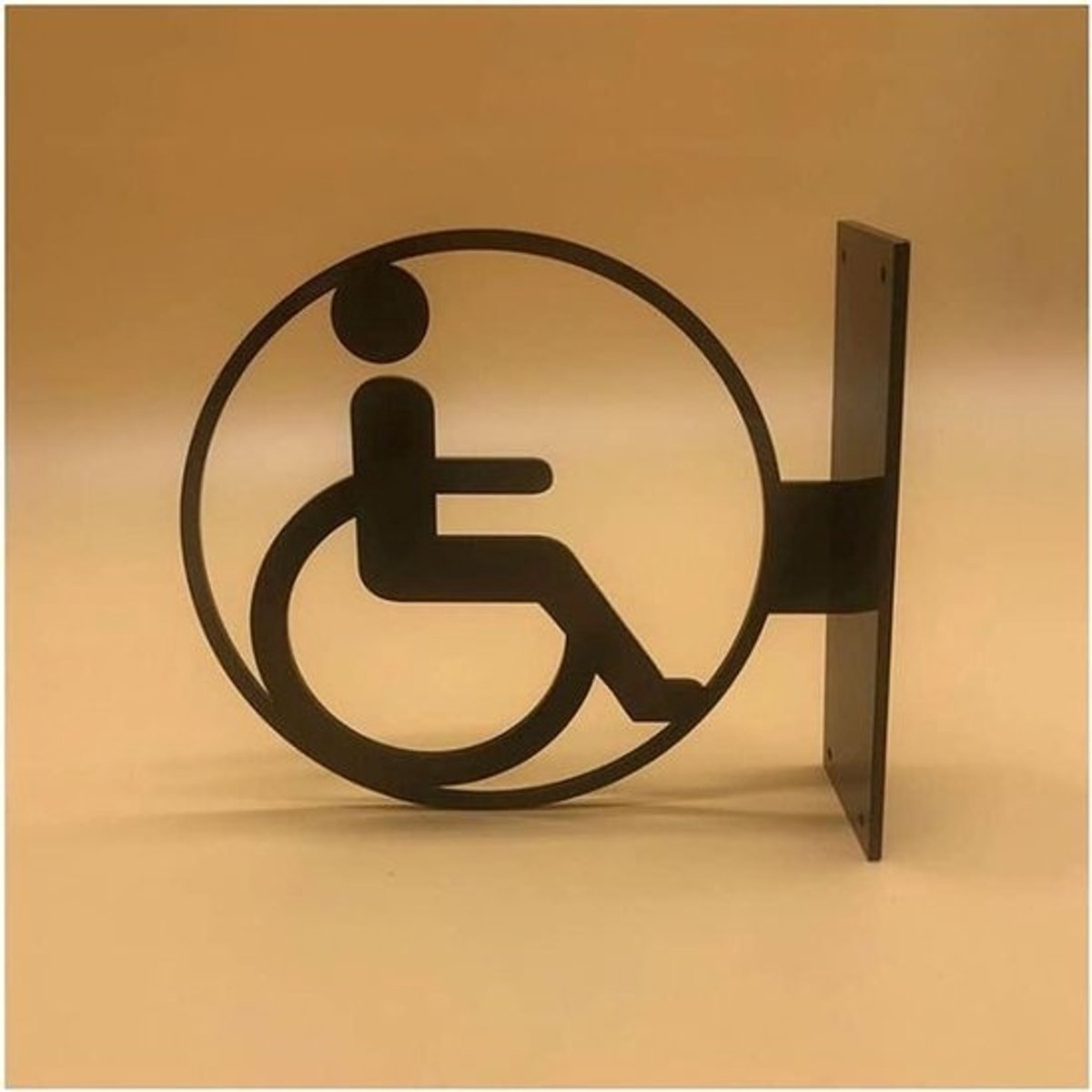 Acryl Toiletbordje - WC-bordjes Deursticker - Toegangsindicatie - 3D Zijmontage - Diameter 18cm - Zwart