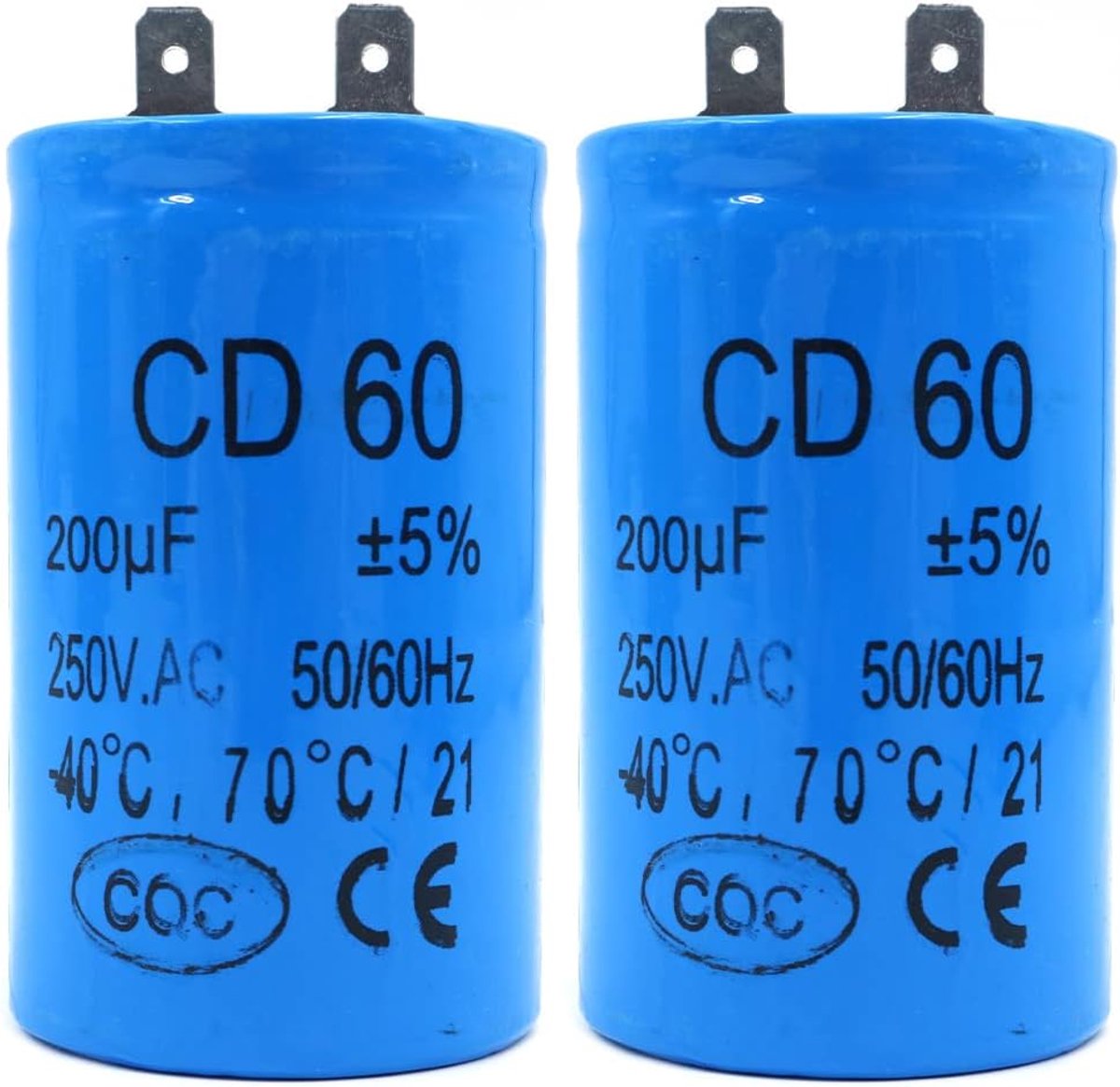 Dailygoods - Motor Start Capacitor - 200UF - 50x100mm - Circulaire Capacitor - Geschikt voor motoren en wasmachines - Hoogwaardige kwaliteit