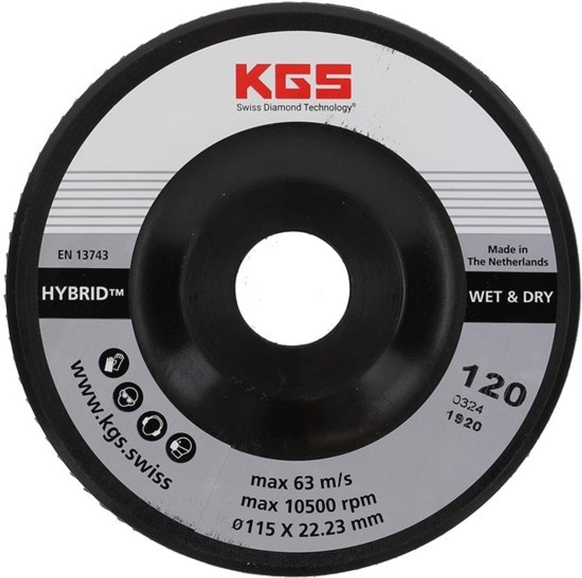 Hybride Diamant Doorslijpschijf voor Steen en Graniet Ø 115 mm