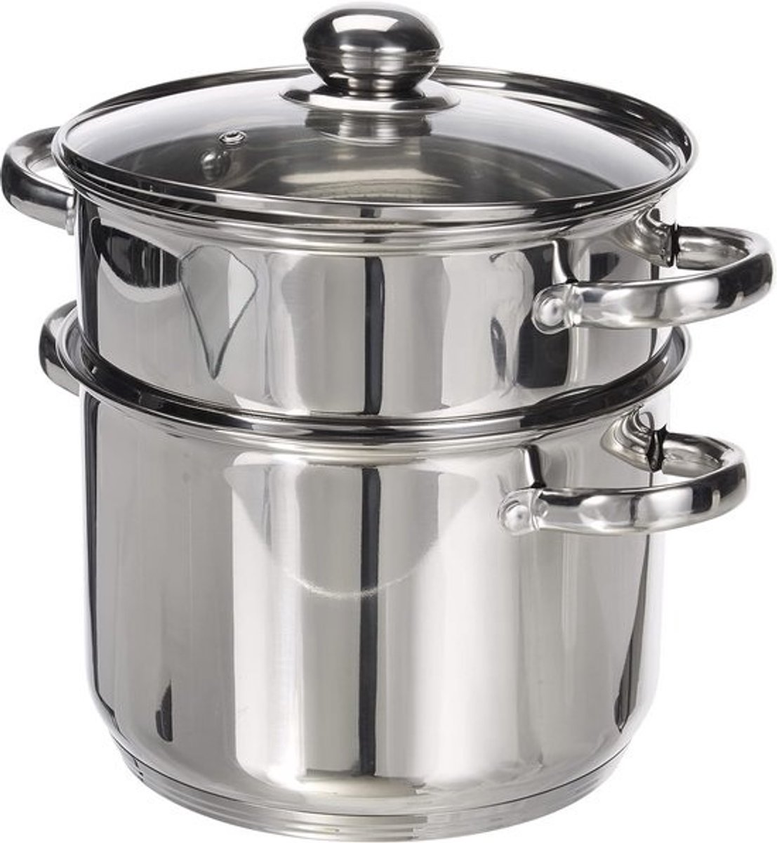 Couscouspan/Stoompan 3-in-1 - 22 cm, 6 Liter Roestvrij Staal - Voor Inductie en Alle Warmtebronnen