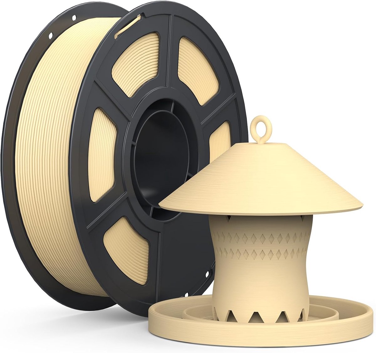Filament 1.75mm 1KG, Beige ASA Filamenten voor 3D-Printen, UV-resistant, Witterungsbeständig, Hitzebeständig, Maatnauwkeurigheid +/- 0.02 mm