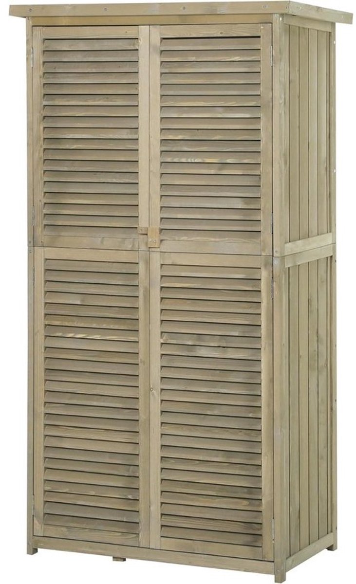 Gereedschapsschuur - Opbergkast Tuin - Tuinspullen Opbergen - Waterdicht Bitumen Dak - 87 x 465 x 160 cm - Grijs