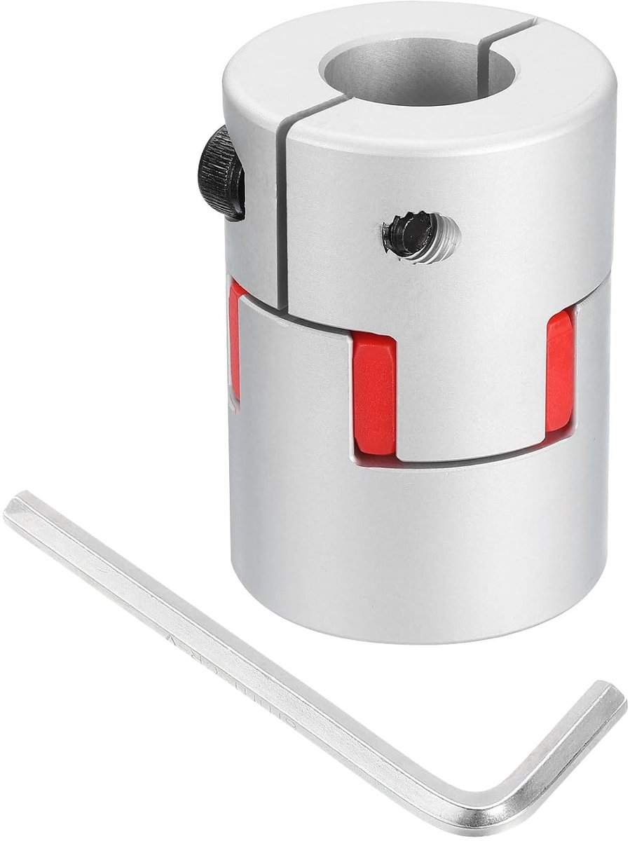 D40 L55 17 mm tot 19 mm flexibele pruimen golven koppeling aluminium motor aansluiting flexibele spider koppeling voor 3D-printer, CNC-machine en servo stappenmotor (zilver kleur/rood)