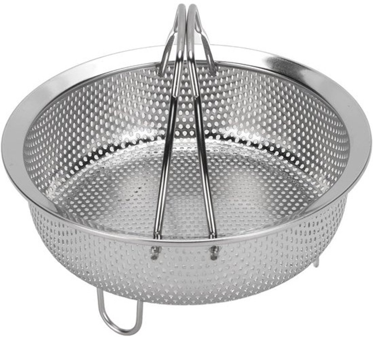 RVS Stoommand - Opvouwbare mand - Gezond Koken - Opvouwbaar handvat - Compact Formaat - Zilverkleurig