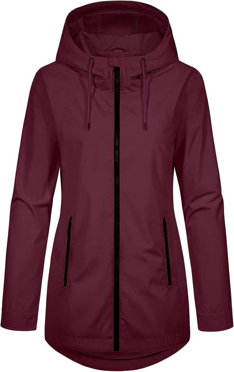 heekpek Jas voor dames, overgangsjas, licht, lang, lente, middellang, winddicht, herfst, parka met capuchon, casual, ademend, ritssluiting, jassen met zakken