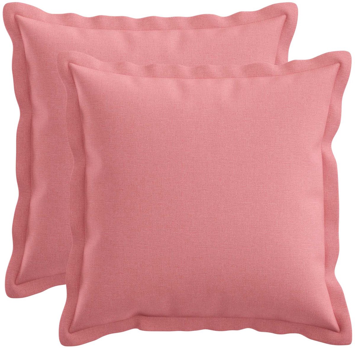 vidaXL Dekenkussen - 2 - st - HOUTEN - Roze - 45 - x - 45 - cm - Faux - Linnen