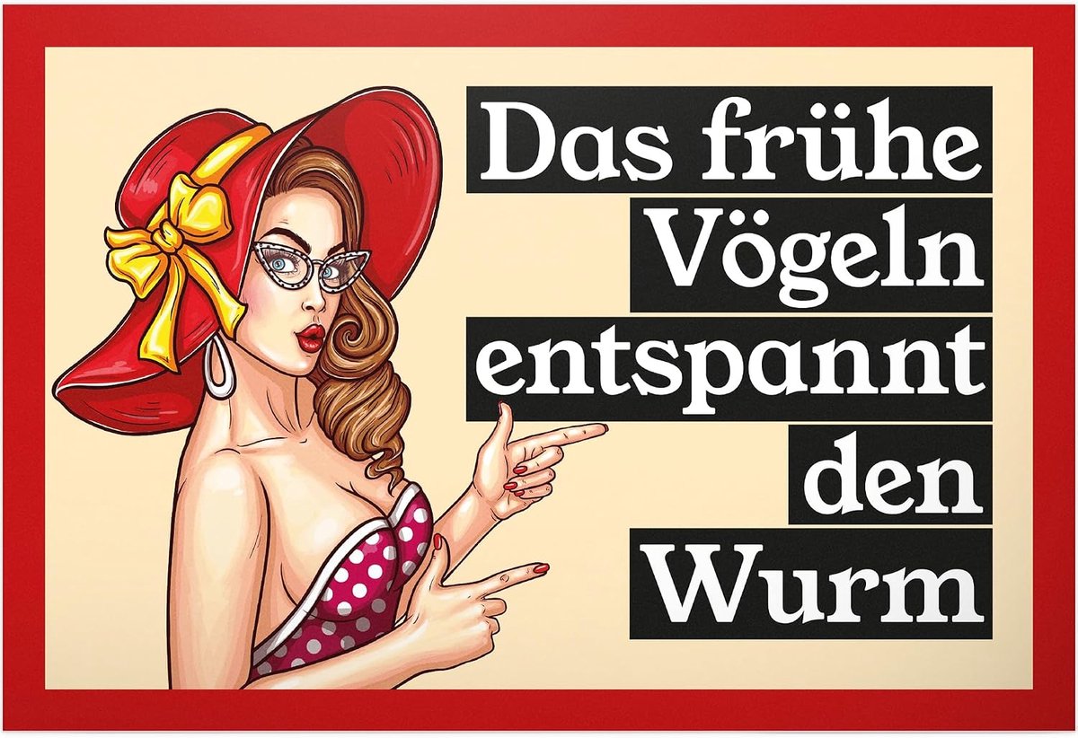 Vogels ontspannen worm, plastic bord met spreuk - grappig cadeau voor hem, cadeau-idee verjaardagscadeau mannen/jongens, feestdecoratie-accessoires, grappige artikelen JGA - Accessoire fotobox