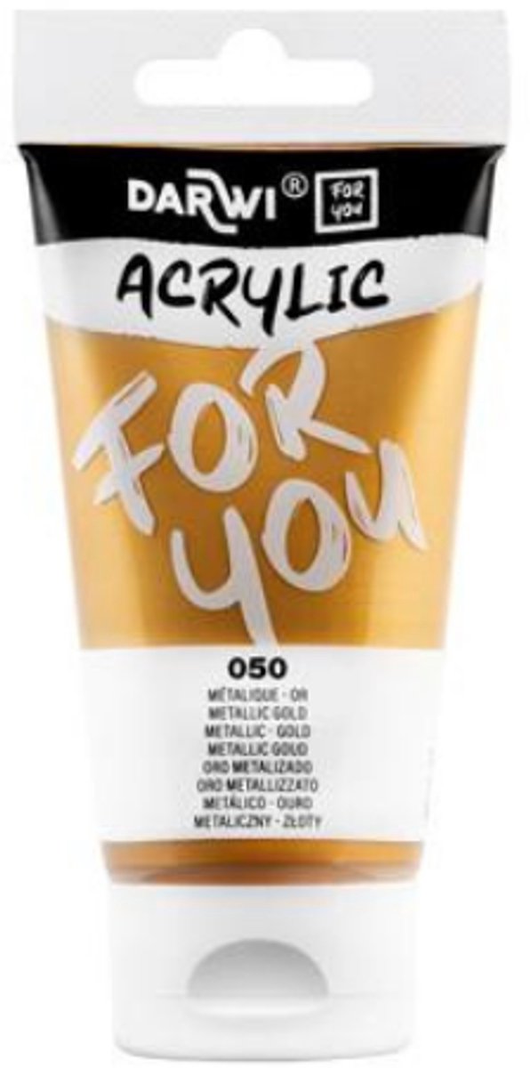 Darwi For You acrylverf 75 ml in tube metallic goud