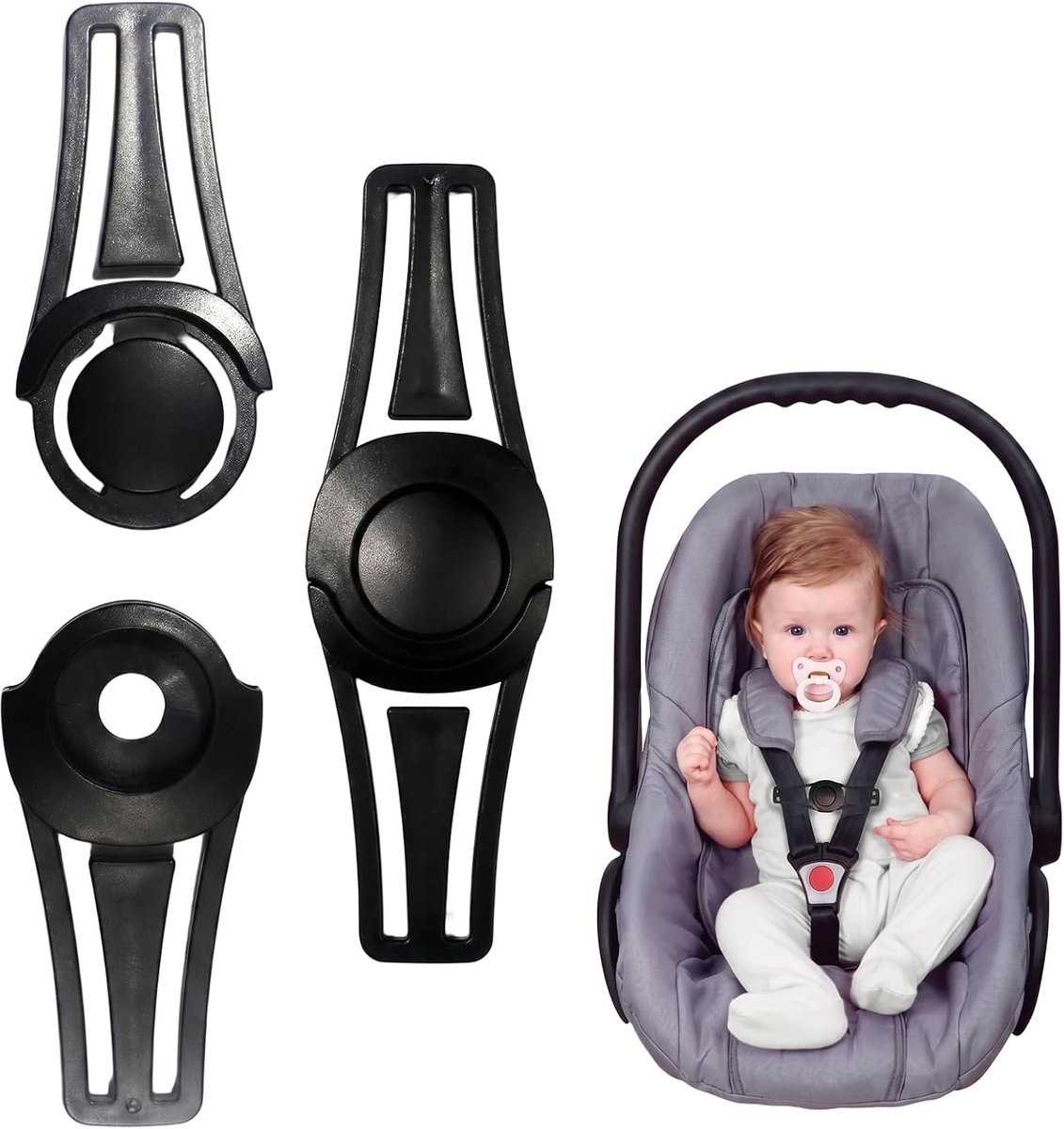 2 stuks gordelclip voor babyzitje, autogordelklem voor kinderen, borstgordelbevestiging voor veiligheidsgordel, vergrendeling voor veiligheidsgordel, zwart