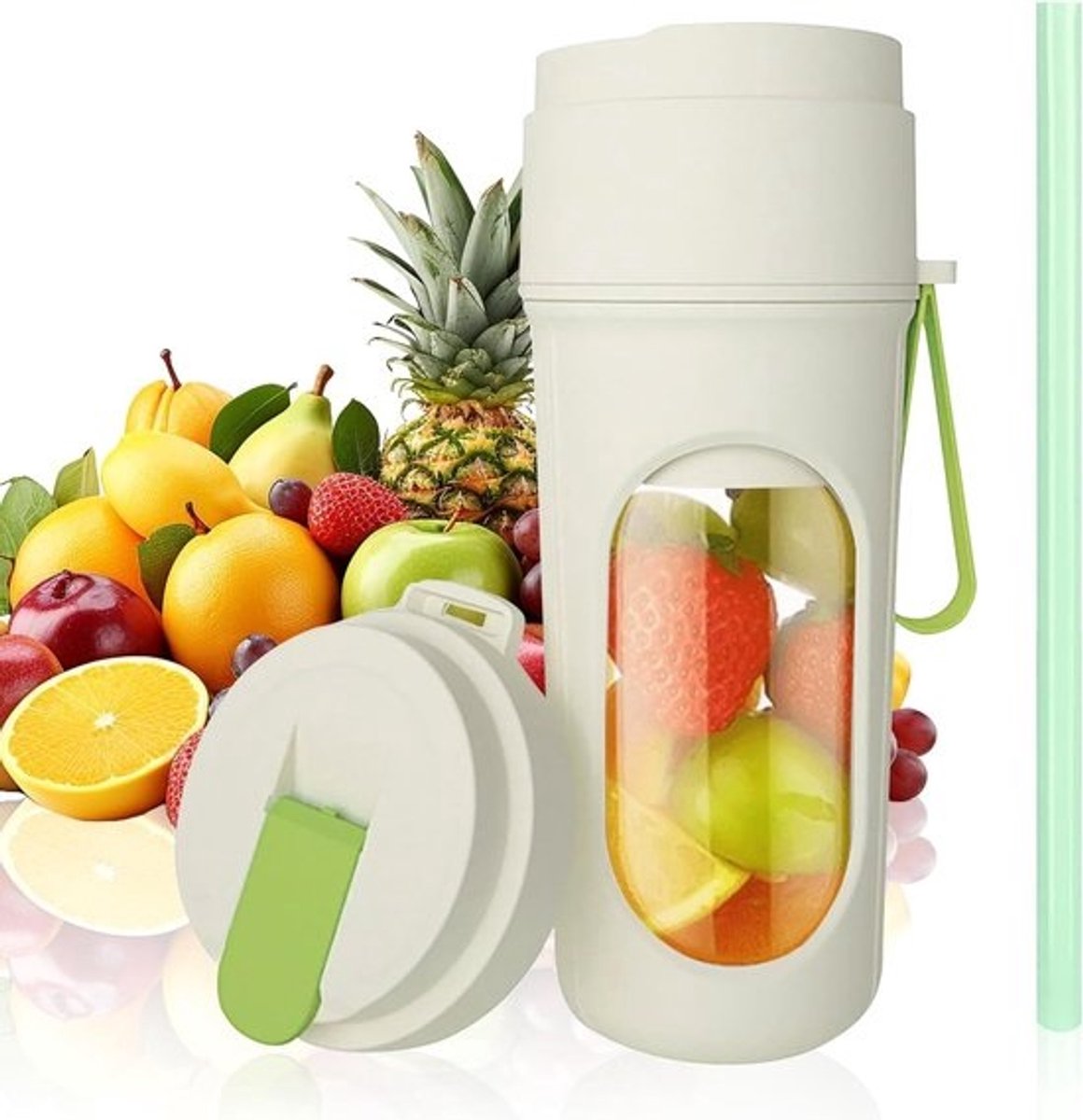Smoothie Maker To Go - Portable Blender Mini Mixer - Gezonde Dranken Maken - 12 Roestvrijstalen Bladen - 450 ml