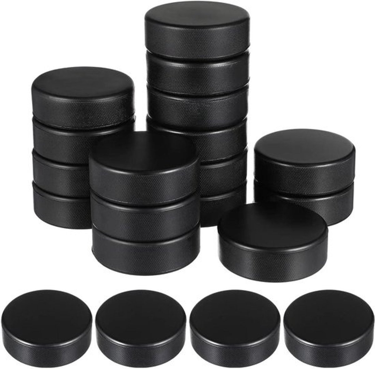 IJshockey Schuimballen - Oefenpucks Binnen - Hockey Training - Gedempte Impact - 7.5 cm - Zwart