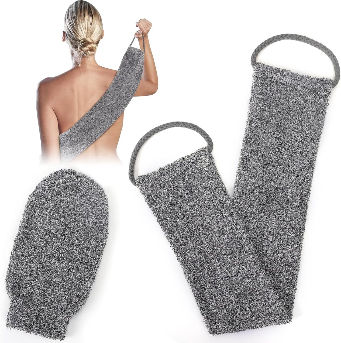 Dailygoods- Rugschrobber Dubbelzijdig - Natuurlijke Luffa - Exfoliërende Badspons - Zacht voor de Huid - Duurzaam en Milieuvriendelijk