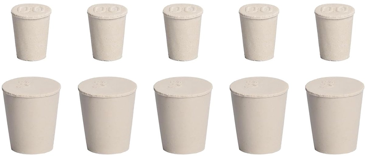 Dailygoods- Steekafdichtstop 10 Stuks - Laboratorium Afdichtstop - Rubberen Stop - Hoge Temperatuurbestendigheid - Goede Afdichtingseigenschappen - Ve