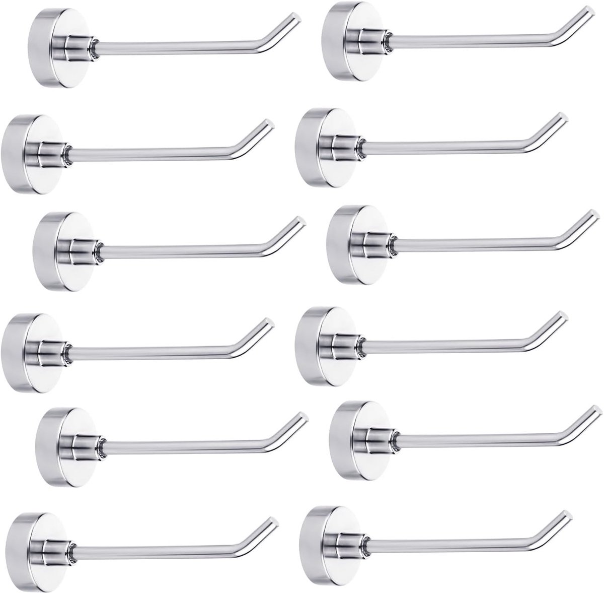 Magnetische Haken, 7,1cm Zware Sterke Magnetische Wandhanger Belastbaar Tot 1kg Kruishaken voor het Ophangen van Koelkast Garage Keuken (Zilver)