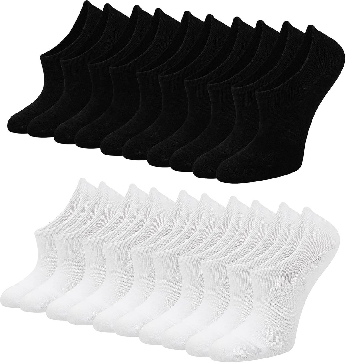 Sokken voor dames en heren, 10 paar uniseks sokken met silicone voor antislip, onzichtbare sportsokken, korte sokken, verborgen sokken