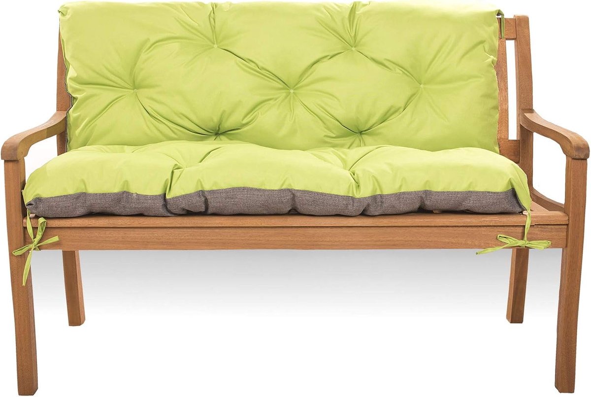 Zitkussen voor Hollywood-schommelbank - Zitbank met rugleuning - Tuinschommelkussen - Outdoor bankkussen (100 x 60 x 50, Limoen)