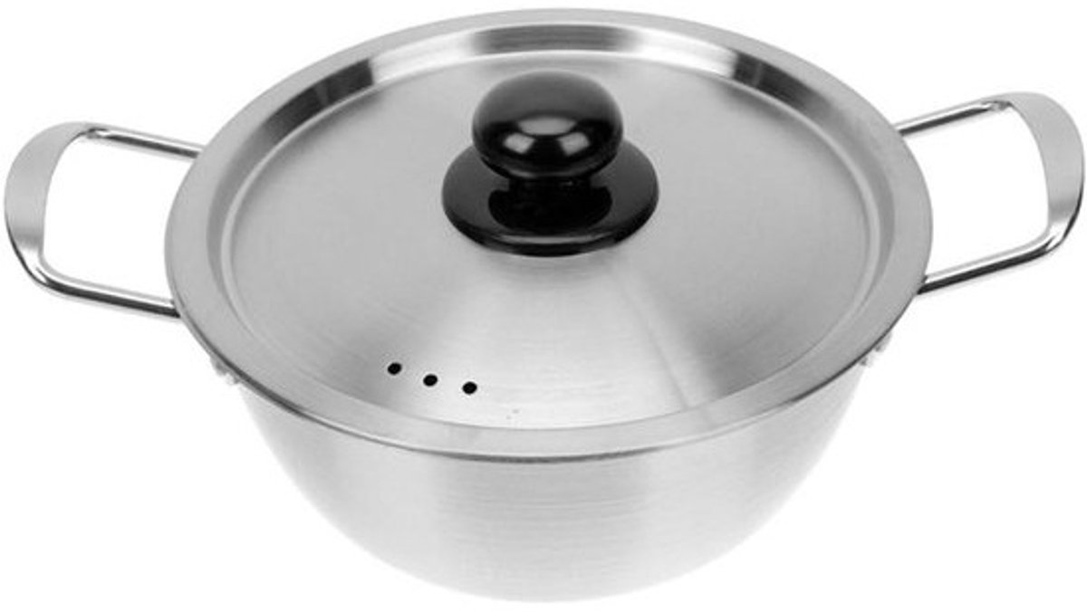 Kookpan met Handvatten - Noodle pan - Snelle Maaltijden - Roestvrij Staal - 2000 ml - Zilverkleurig