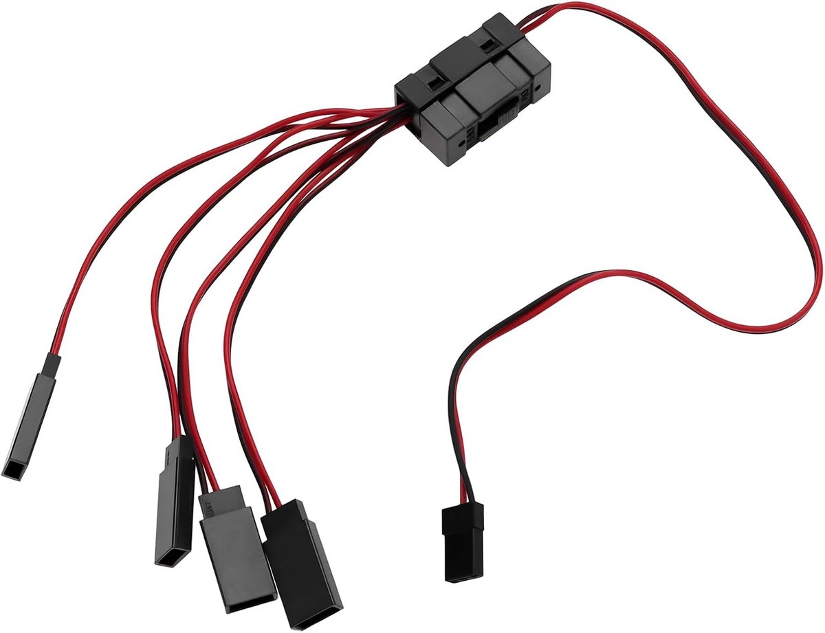 Dailygoods- LED Controller 4-weg Bediening - Lichtschakelaar - Y-kabel - Compatibel met TRX-4/SCX10 - Plug-and-Play - Compact en Lichtgewicht