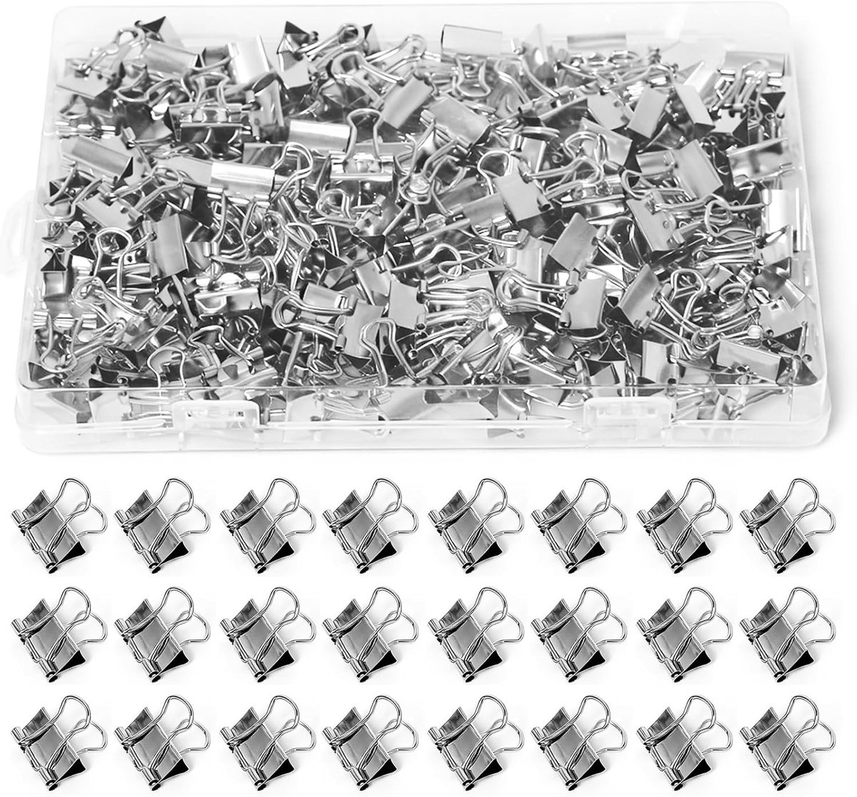 Dailygoods- Foldback Klemmen 15 mm - 200 Stuks - Metalen Klemmen - Multifunctionele Clips - Documentenclips - Zilveren Klemmen - Robuuste Duurzaamheid