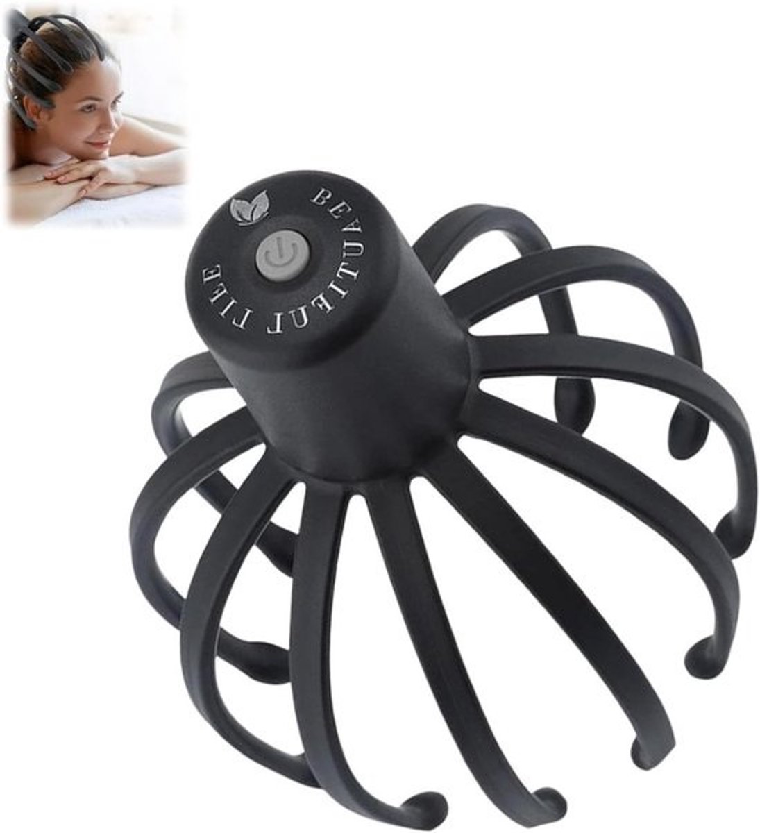 Octopus Scalp Massager - Hoofdmassager Vibrator - Stress Verlichten - Twaalf Afneembare Klauwen - 45 x 4 x 4.5 cm