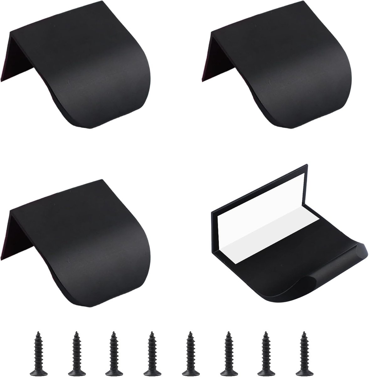 Mini vingerrand, 4 stuks zelfklevende instant kastlade trek verborgen handgrepen moderne stijl handvat voor kast hardware lade garderobe, 40 mm/zwart