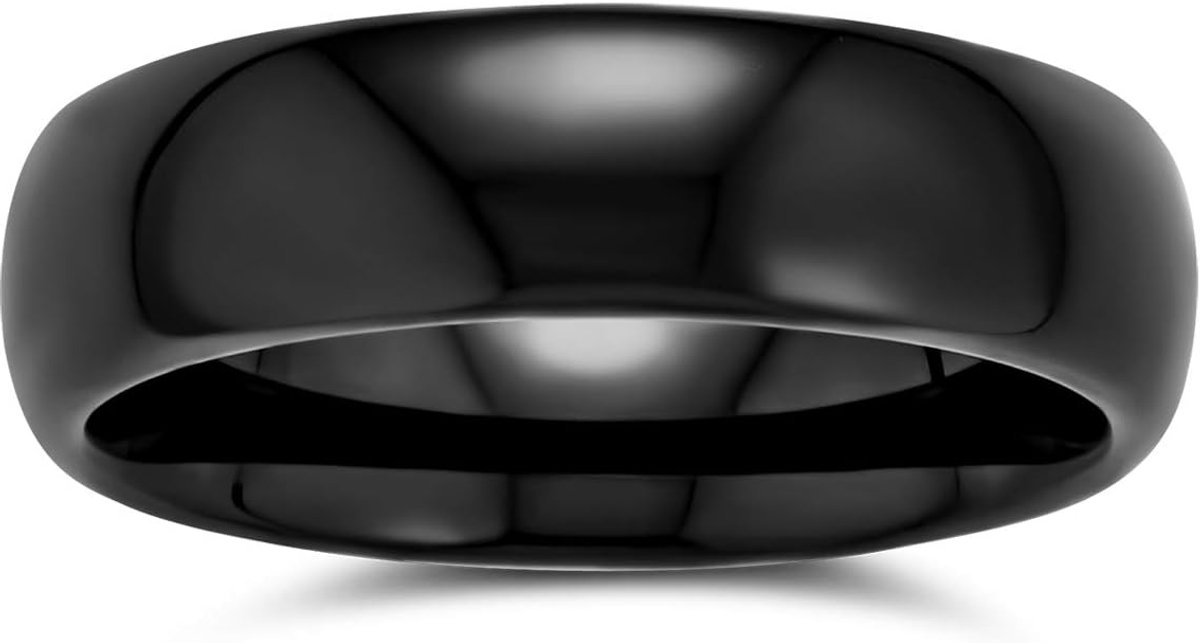 Jewelry Unisex Titanium Trouwring Ring Plain Eenvoudige Dome Ontwerp Comfort Fit voor Mannen en Vrouwen Gepolijst Zwart Zilver Rose Gold Tone 5MM Koppels Personaliseren
