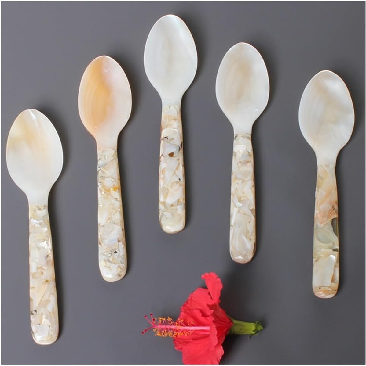 16 cm parelmoerlepel, kaviaarlepel, eierlepel, handgemaakt, zee, parelmoer, natuurproduct, zoetwaterschelp, parelmoer, kaviaar, lepel, natuurlijke schaallepel voor kaviaar, ei, ijs, koffie,