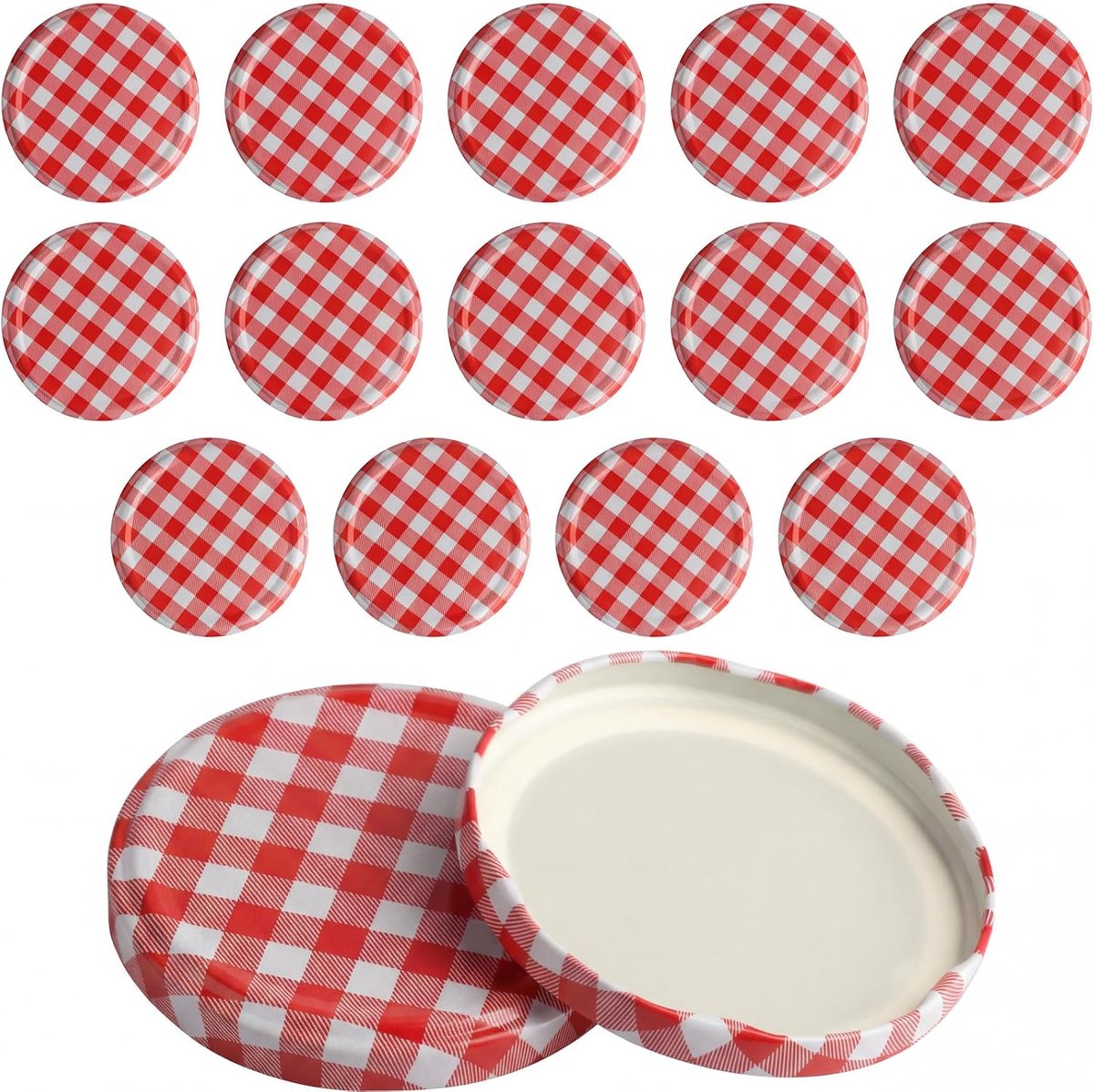 Deksels voor inmaakpotten, schroefdeksels, vervanging voor weckpotten (230/350/435/565 ml) (16, rood)