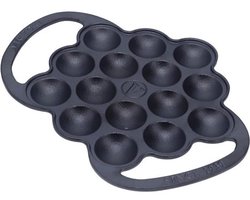 VICTORIA Cast iron Poffertjes Dutch pancake pan with loop handles, pre-stretched with linseed oil, made in Colombia