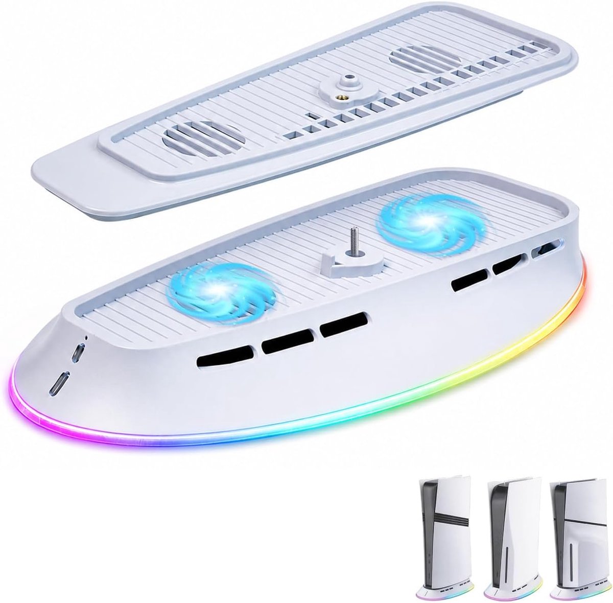 Koelbasis voor PS5/PS5 Slim/PS5 Pro, met dubbele ventilatoren