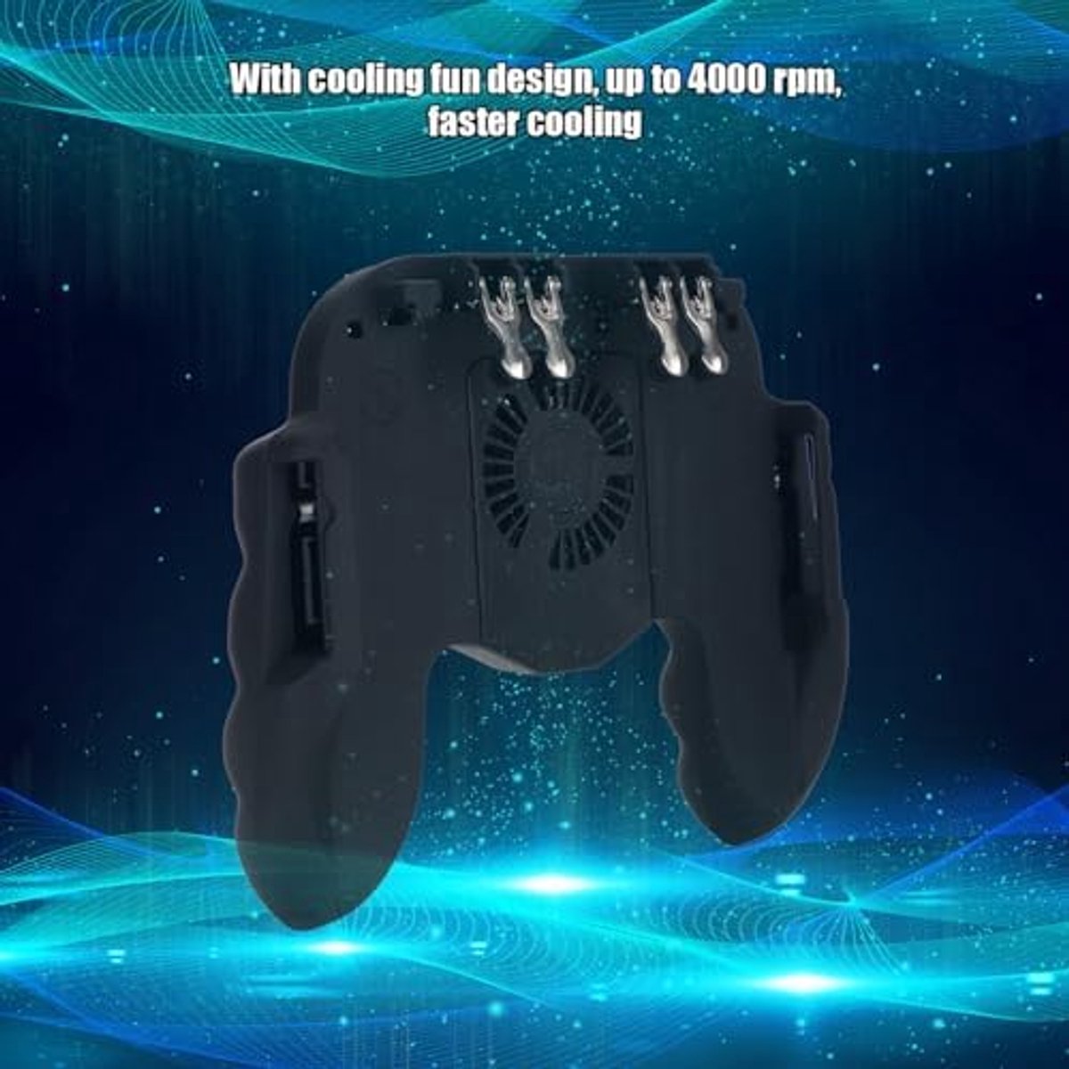 game controller met ventilator, 4 trigger gamepad warmteafvoer smartphone gaming handvat spel extra sleutel voor telefoons kleiner 4,7-7inch