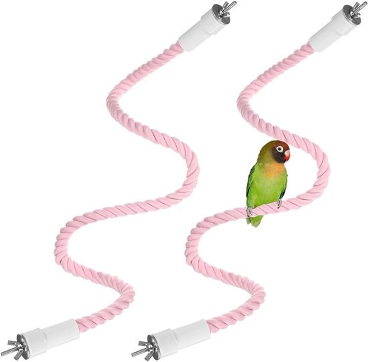 2 Stuks Flexibele Touw Zitstokken voor Vogelkooien - 80 cm - Slijpen Snavel en Poten