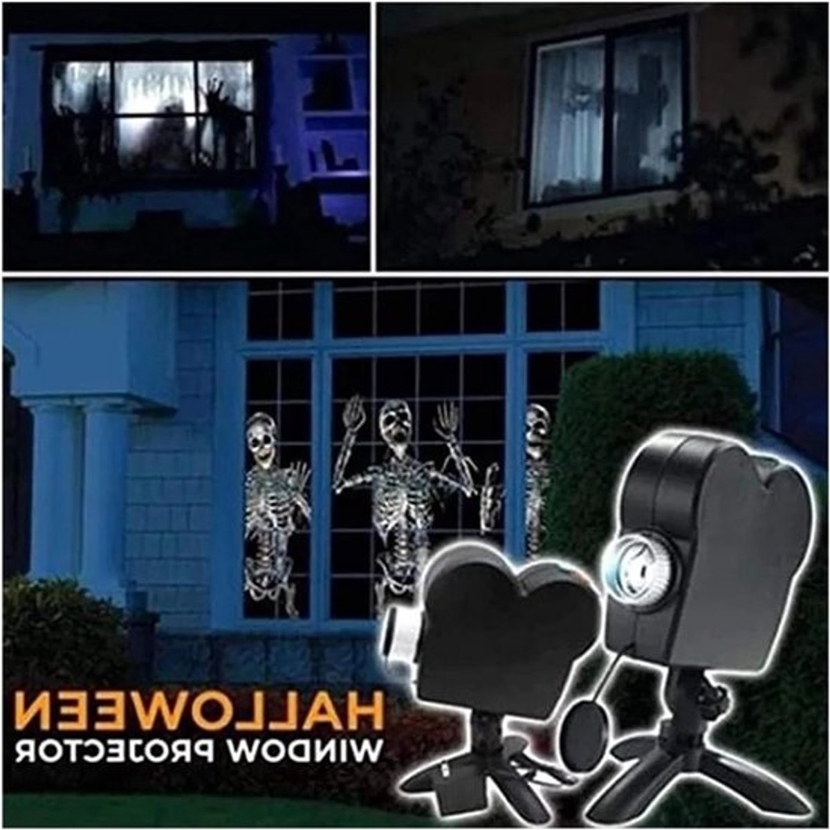 Huis Projector - Decoratie Licht - Feestelijke Sfeer - 12 Ingebouwde Films - 1.2 x 1.8m Scherm - Zwart