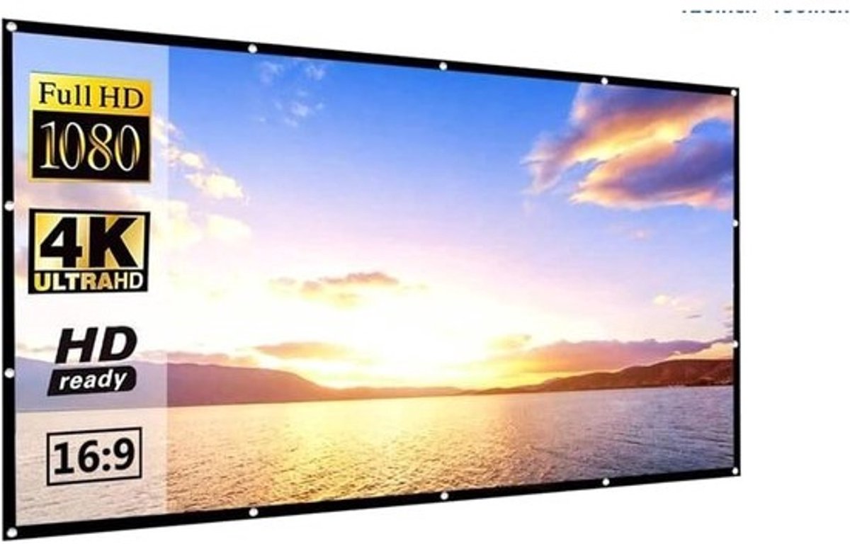 Projectiescherm - Beamer scherm - Thuisbioscoop creëren - Opvouwbaar lichtdicht materiaal - 84 inch - Grijs
