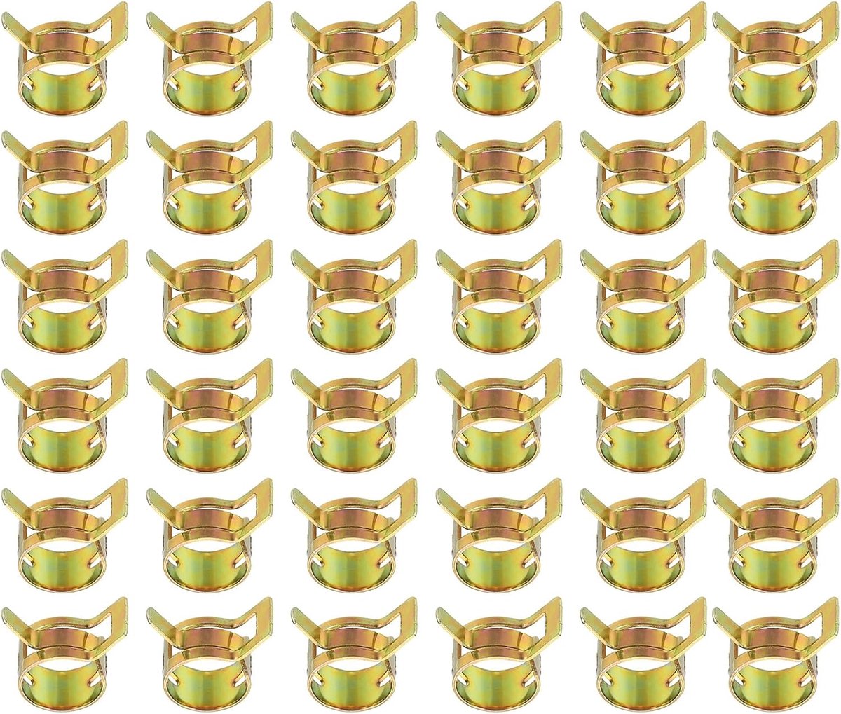 Veerband slangklemmen voor 12-13,6 mm buitenslang, 50 stuks siliconen vacuüm constante spanning bandclips voor brandstofleiding, siliconen luchtslang, waterpijp, goud