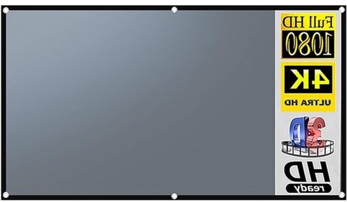 Projectiescherm - Projector scherm - Thuisbioscoop creëren - Kreukvrij polyester - 100 120 inch - Wit