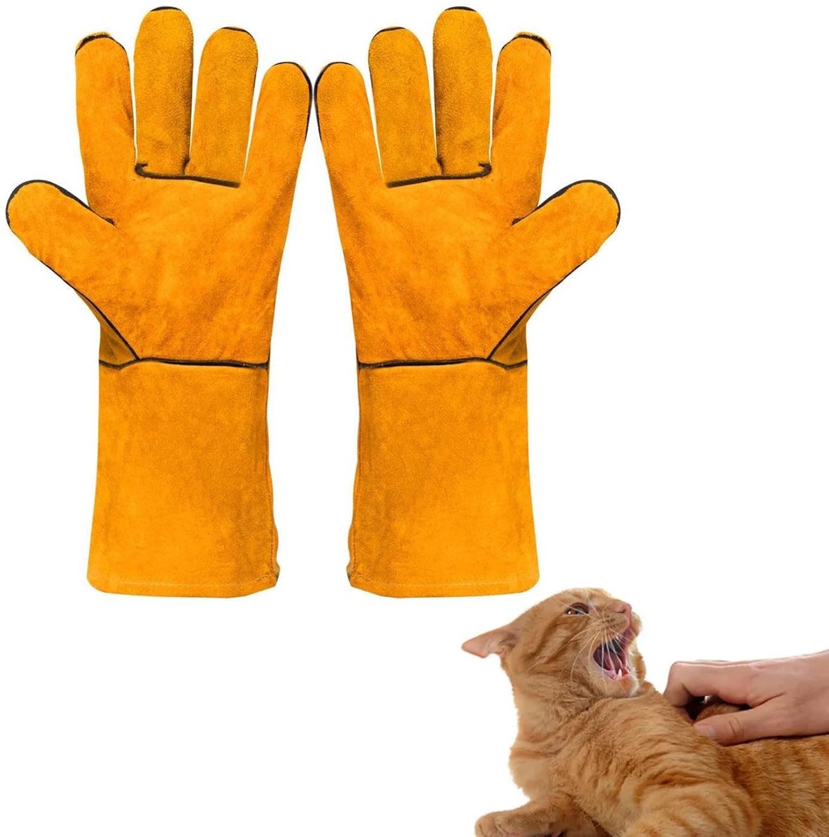 Duurzame en comfortabele handschoenen voor dierenverzorging, krabbestendig, 30 cm, ideaal voor honden, katten en reptielen