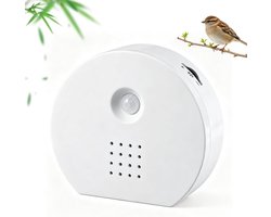 Chirping Box Motion Sensor Natuurlijke Vogelgeluidsbox, Vogelgezangbox with Wall Mount, Natural Sound Box, Bird Singing Box, Bird Chirping Relaxing Bird Singing & Forest Source(white)